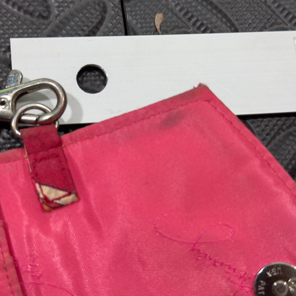 Vera Bradley Wristlet Purse Women's Red Pink Paisley ID Pocket Strap Wallet USED - Picture 9 of 11